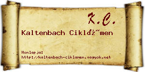 Kaltenbach Ciklámen névjegykártya